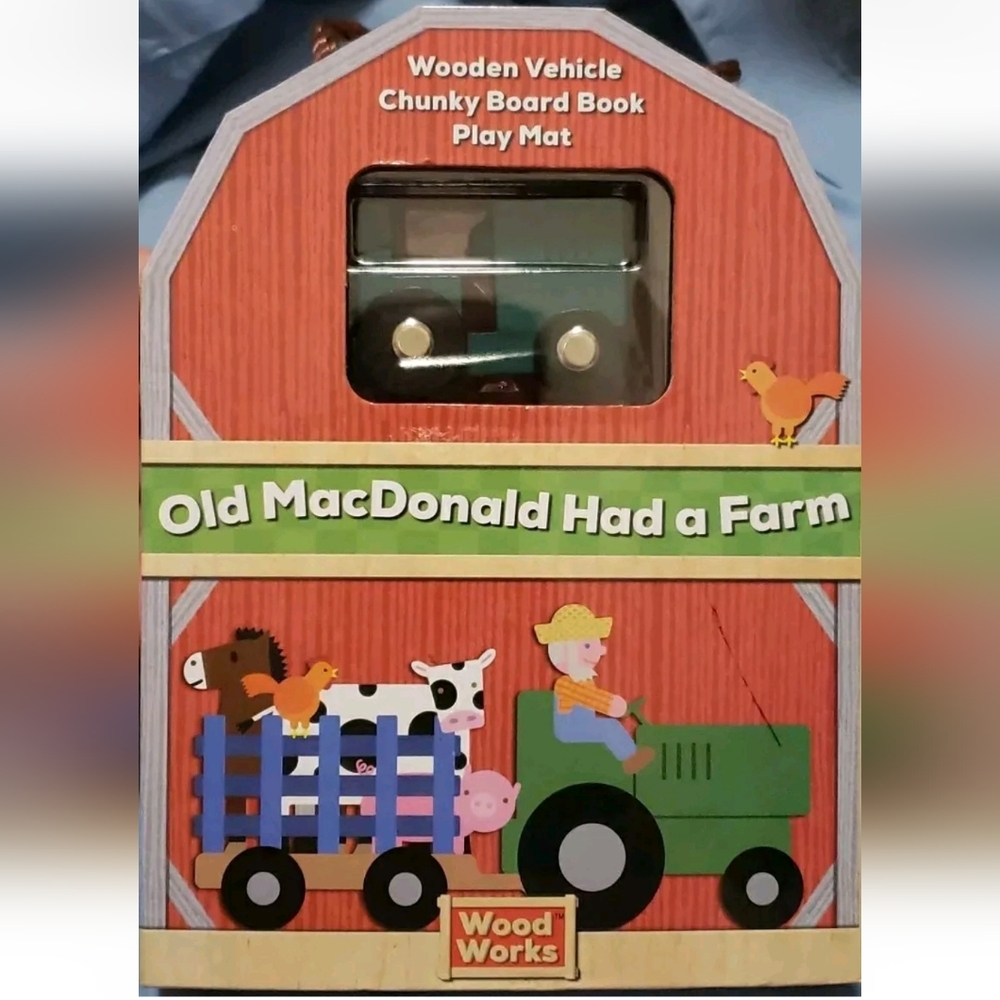 Wooden Tractor Chunky Board Book Play Mat Old MacDonald Had A Farm